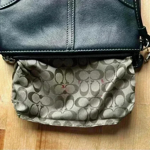 Coach Wristlet Purse Black Soft Leather Zip Top Small Fashion Bag Side Handle - Picture 10 of 10